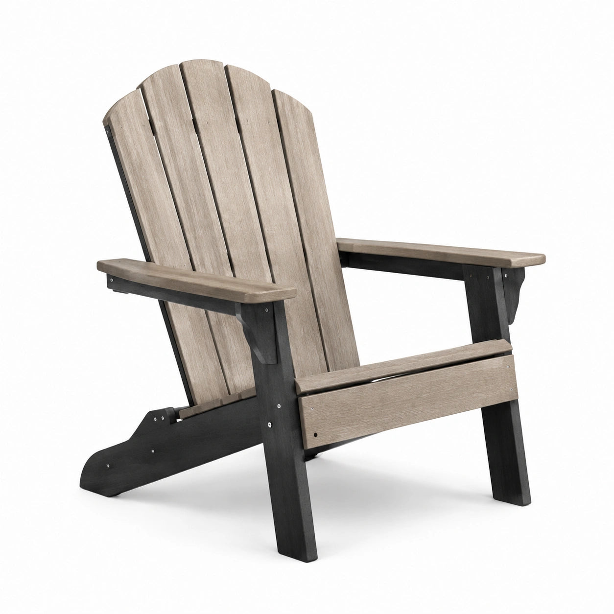Adirondack Stuhl Polywood Beige/Schwarz 90cm x 75cm x 95cm