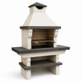 Beton Gartenkamin mit Backstein-Einsatz, 160 cm, Grau/Beige