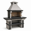 Beton Grillkamin mit Edelstahlrost Grau/Schwarz