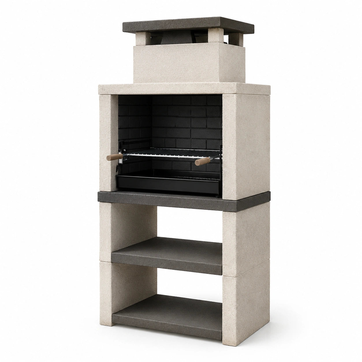 Beton Grillkamin mit Edelstahl-Rost 190 cm