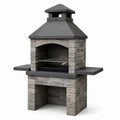 Betongrillkamin mit Stahlrost 180 cm Grau