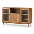 Eichenholz Sideboard mit geriffeltem Glas