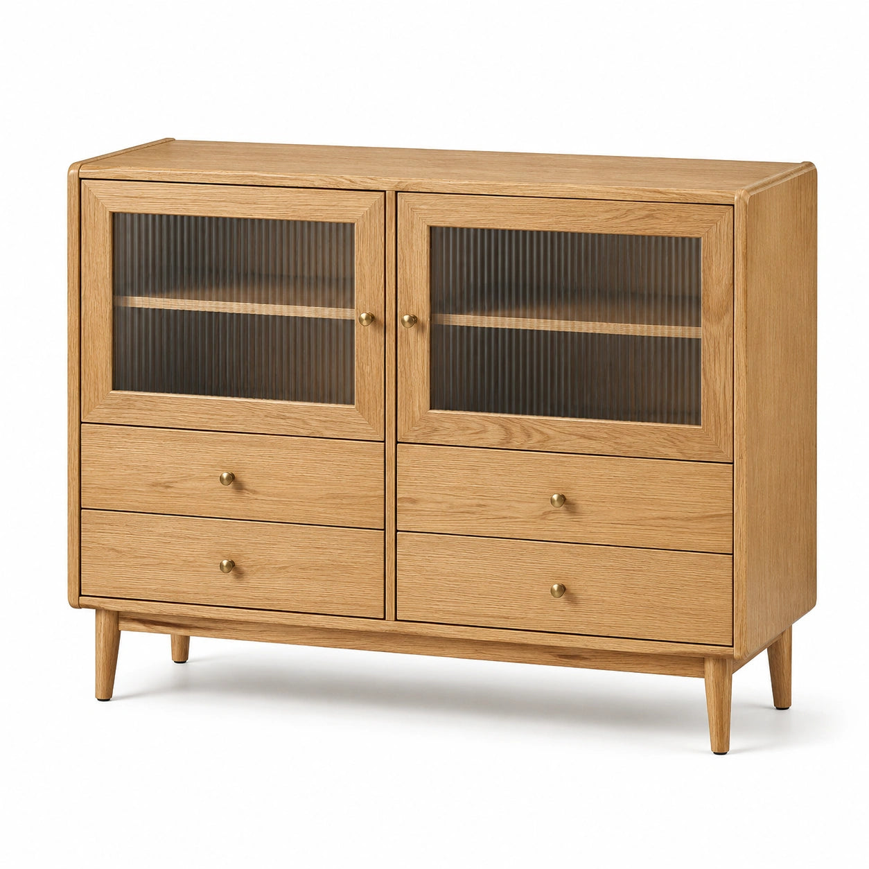 Sideboard aus Eichenholz mit Glasfronten