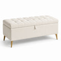 Stoff-Sitzbank mit Stauraum 120x40x45 cm Beige