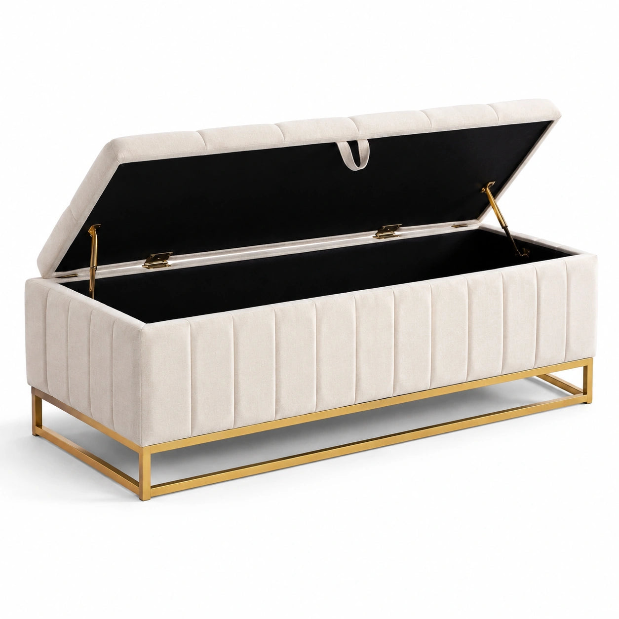 Samt-Aufbewahrungsbank mit Metallgestell 120 cm