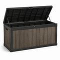 Gartenbox Polypropylen Holzoptik 150x70x60cm Braun Schwarz