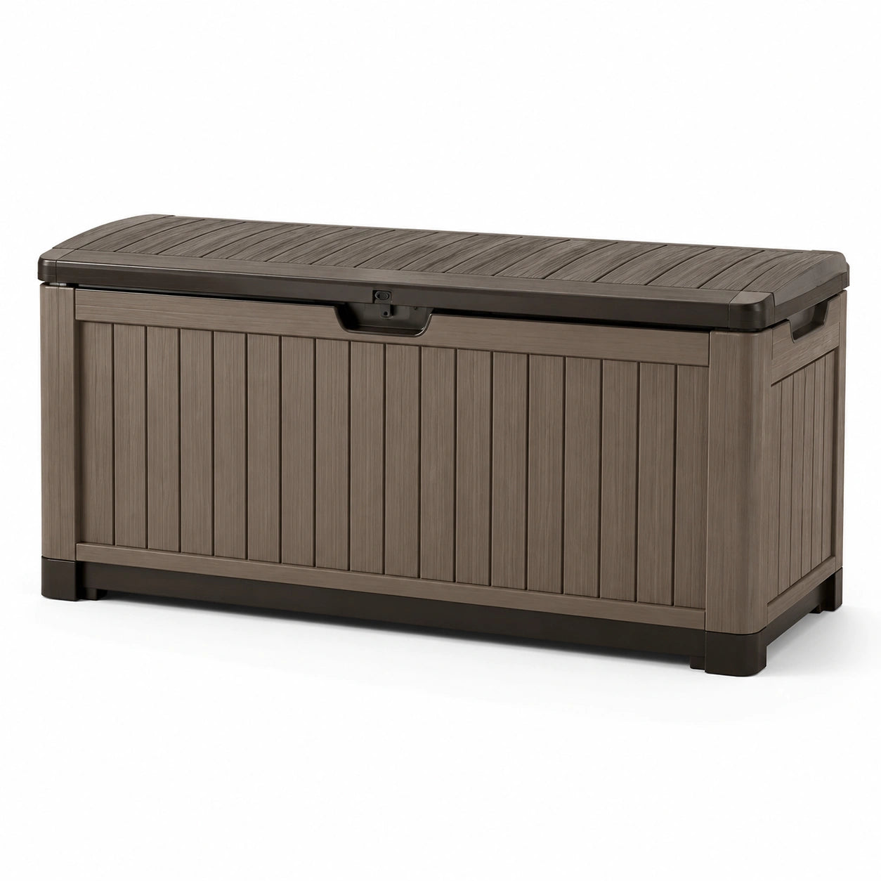 Gartenbox Polypropylen 117x45x57 cm Braun mit Deckel