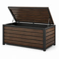 Outdoor-Gartenbox aus Holz-Kunststoff-Verbund und Stahl Braun-Schwarz
