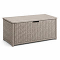 Gartenbox aus Kunststoff Rattanoptik Beige
