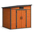Gartenhaus aus Polypropylen 230x180x210cm Orange/Grau