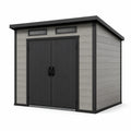 Gartenhaus aus Polypropylen 200 x 150 x 180 cm Grau/Schwarz