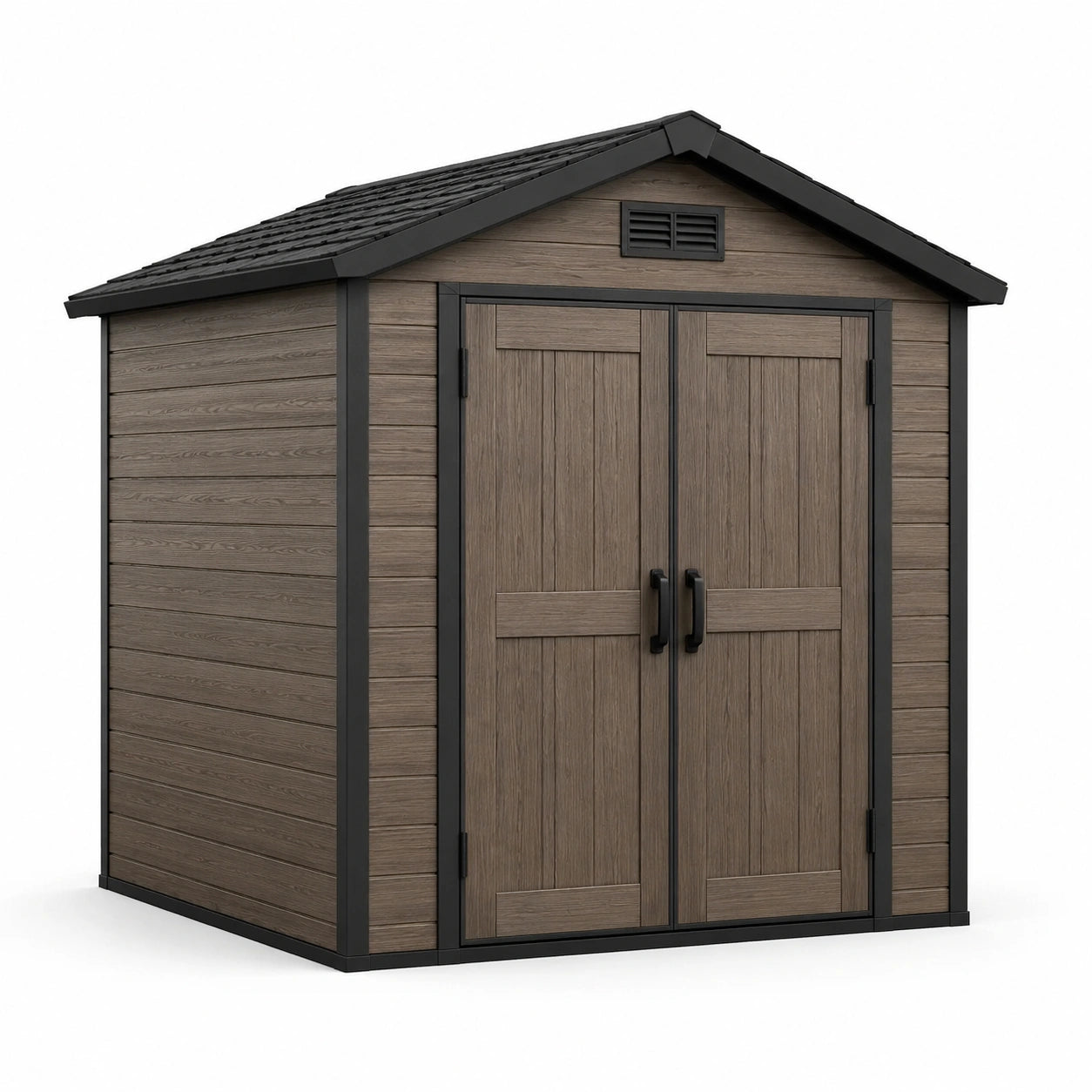 Gartenhaus Holz-Kunststoff 180x180x215 cm Braun/Schwarz