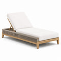 Gartenliege Holz Polyesterkordel Beige 200x70x35 cm