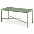 Rechteckiger Gartentisch aus Metall, Olivgrün, 100x50x45 cm